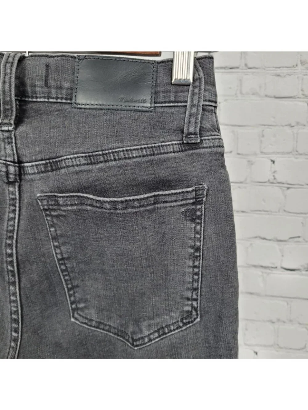 Madewell Grey Cali Demi Boot Button Fly Mid Rise Crop Denim Jeans 25 (25x26)
